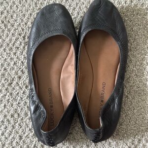Lucky Brand Black Leather Flats